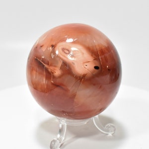 2.67&quot; POLISHED CARNELIAN SPHERE with stand - Madagascar P544