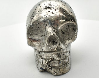 2.44&quot; GOLDEN Polished PYRITE SKULL Carving - Peru P437
