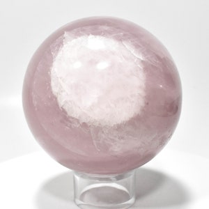 3.77&quot; Polished ROSE QUARTZ SPHERE With Stand Madagascar P567