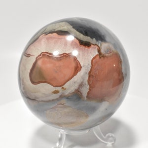 3.22&quot; Polished POLYCHROME JASPER SPHERE With Stand Madagascar P555