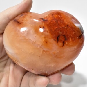 3.66" Gepolijst CARNEOOL Crystal HEART - Madagaskar P591