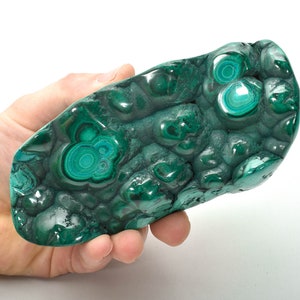 5.74&quot; POLISHED Bullseye MALACHITE - Congo A652