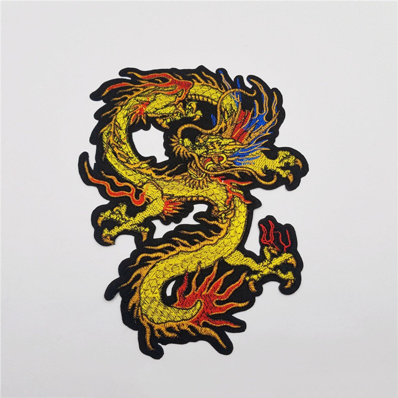 Sewing Embroidery Golden Dragon Applique Chinese Dragon Etsy