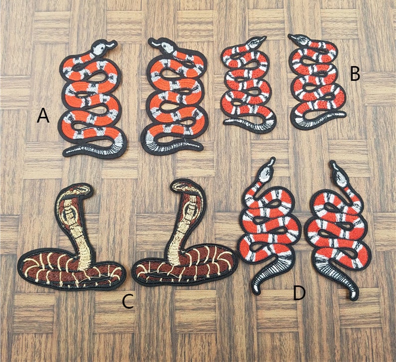 Snake Stickers Embroidery Applique Patches for Clothing\uff0cDIY Punk animal Patches Badges Clothes Sewing Stickers BG2