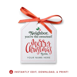 Neighbor Gift Tag | Christmas Gift Tag | Jam Gift Tag | Jelly | Canning | Printable Tag | Download & Print | Instant Download