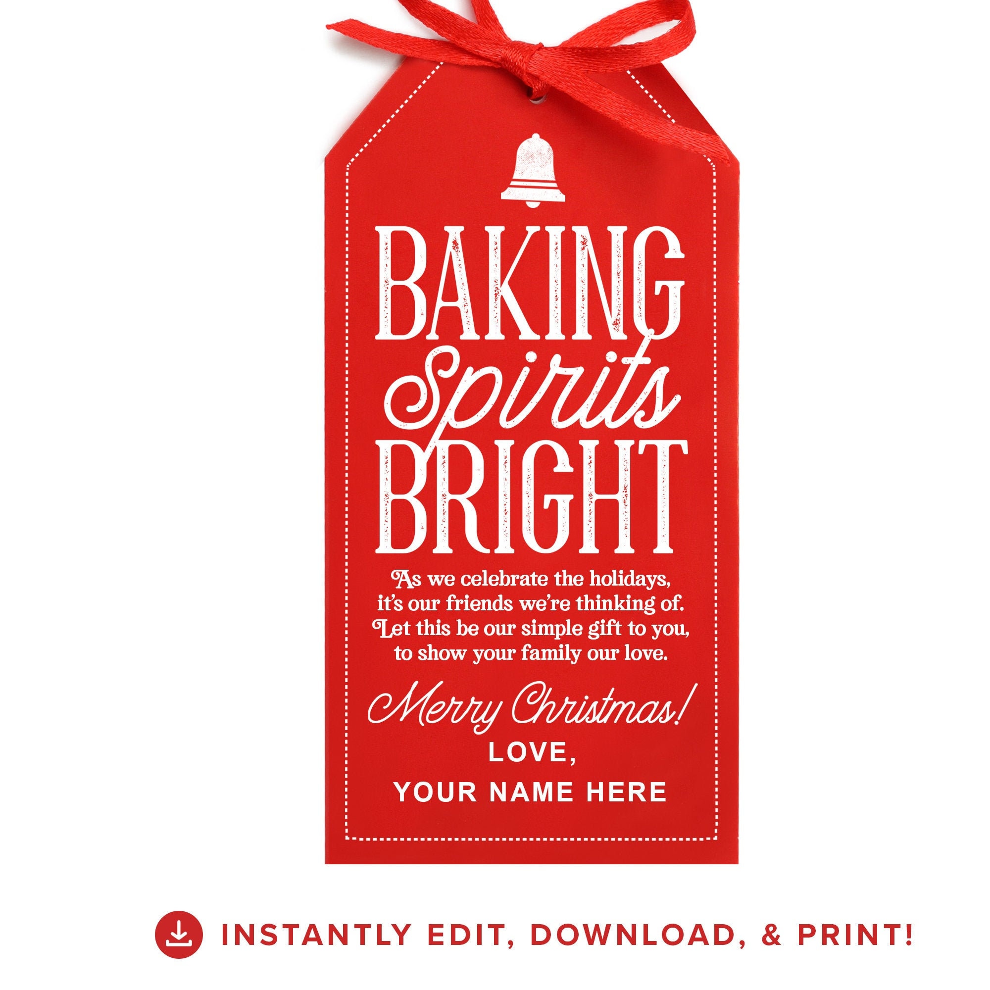 Baking Gift Tag Christmas Gift Tag Neighbor Gift Tag Cookies Brownies ...