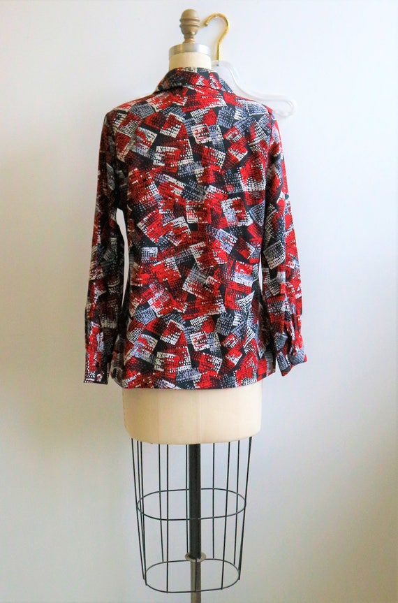 70s Printed Blouse | Graphic Print Blouse | 1970s… - image 3