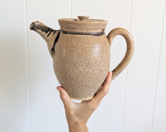 Vintage Handmade Studio Pottery Tea Pot in Shades of Brown by Hilborn