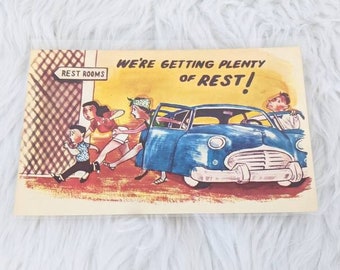 Unused Vintage 1950s Comic Post Card Published by Scenic Act Natural Color R Card  Comic Funny Silly Novelty Postcard Blank Vacation
