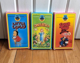 THREE Vintage VHS Movies 1980s Kid Flicks Classic Cartoons a
