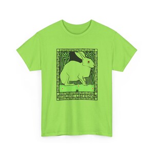 josef von diveky happy easter (frohe ostern) color lithograph bunny 1909 graphic tshirt Neon Green