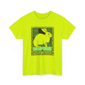 josef von diveky happy easter (frohe ostern) color lithograph bunny 1909 graphic tshirt Safety Green