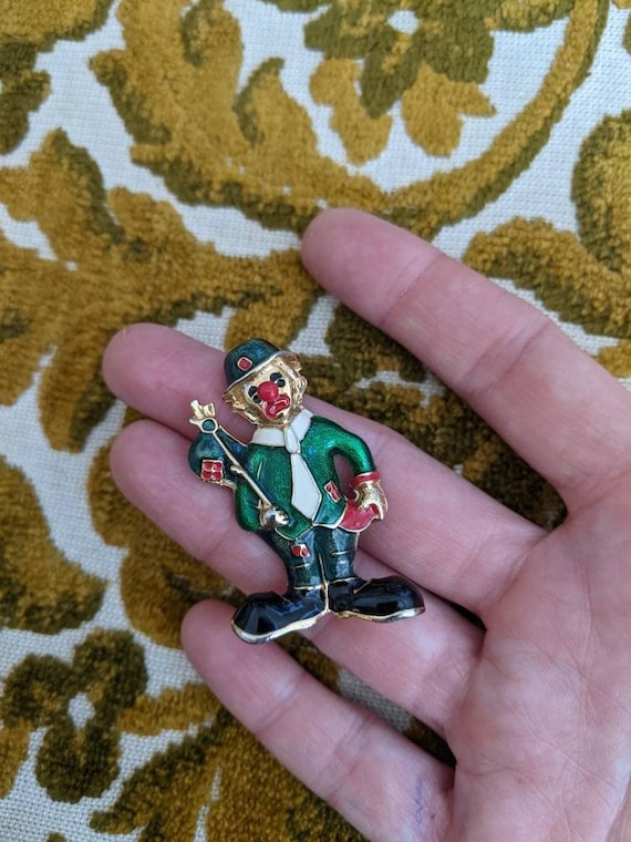 Vintage 1990s Sad Hobo Clown With Bindle Enamel Brooch 3D - Etsy