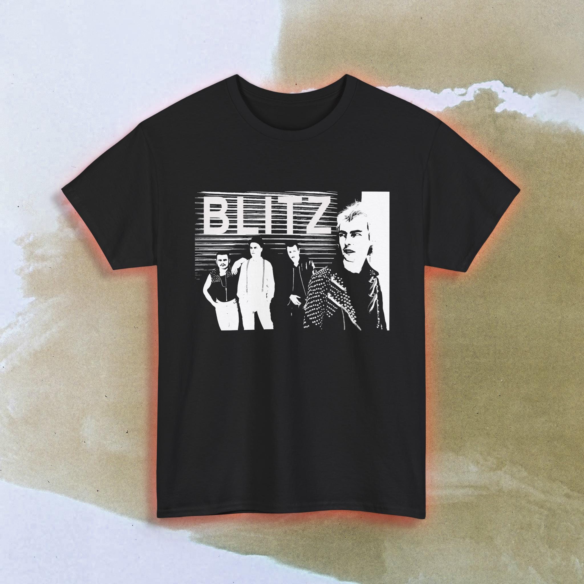 ブリッツ 1980年代 イギリス パンクバンド フォト ステンシル Tシャツ 