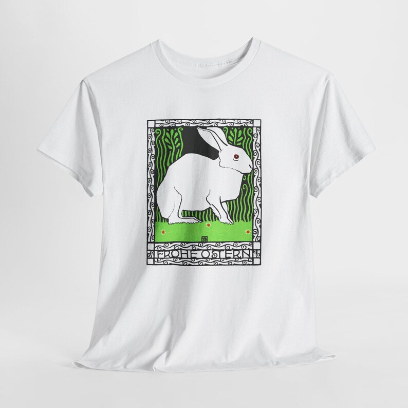 josef von diveky happy easter (frohe ostern) color lithograph bunny 1909 graphic tshirt image 15