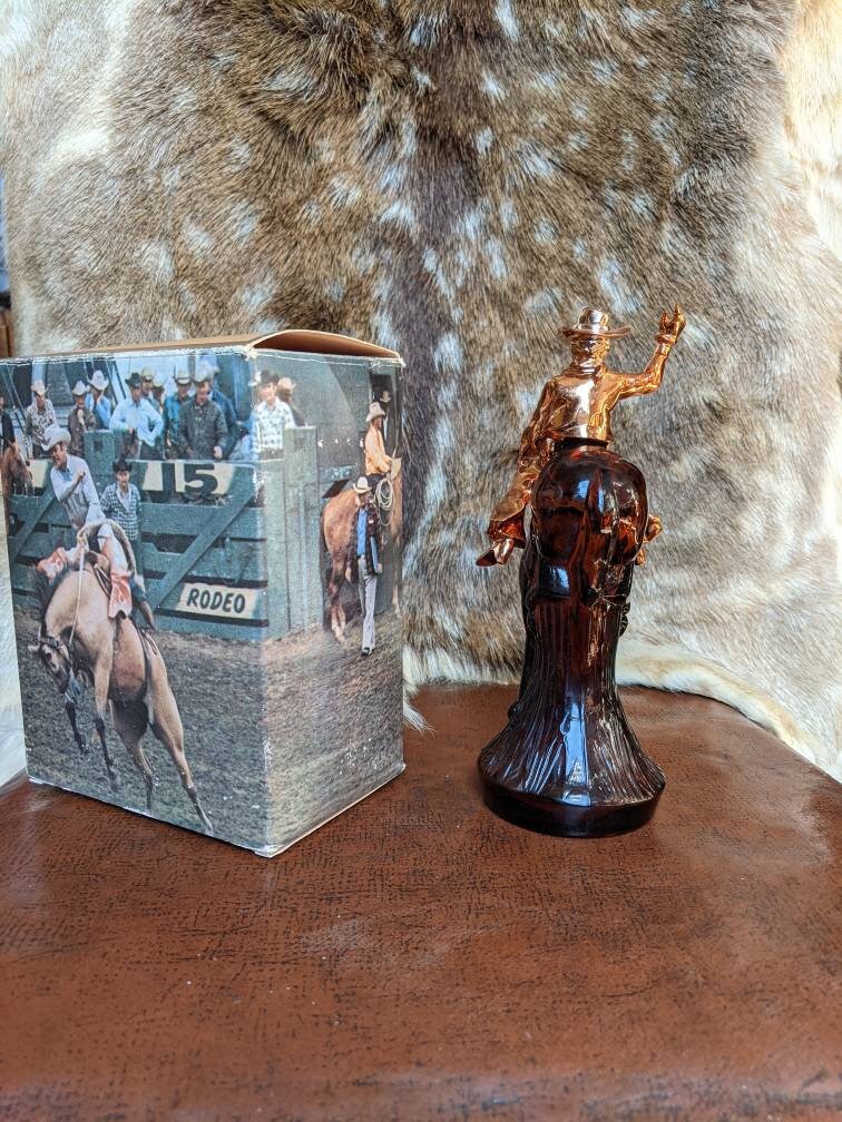 Vintage 1970s Avon Rodeo Cowboy Aftershave Bottle and Box Etsy