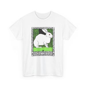 josef von diveky happy easter (frohe ostern) color lithograph bunny 1909 graphic tshirt White