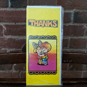 Adorável cartão de felicitações vintage dos anos 1970, cartão de agradecimento, kitsch, novidade, piada, pai, piada, cartão engraçado, cartão texturizado fofo
