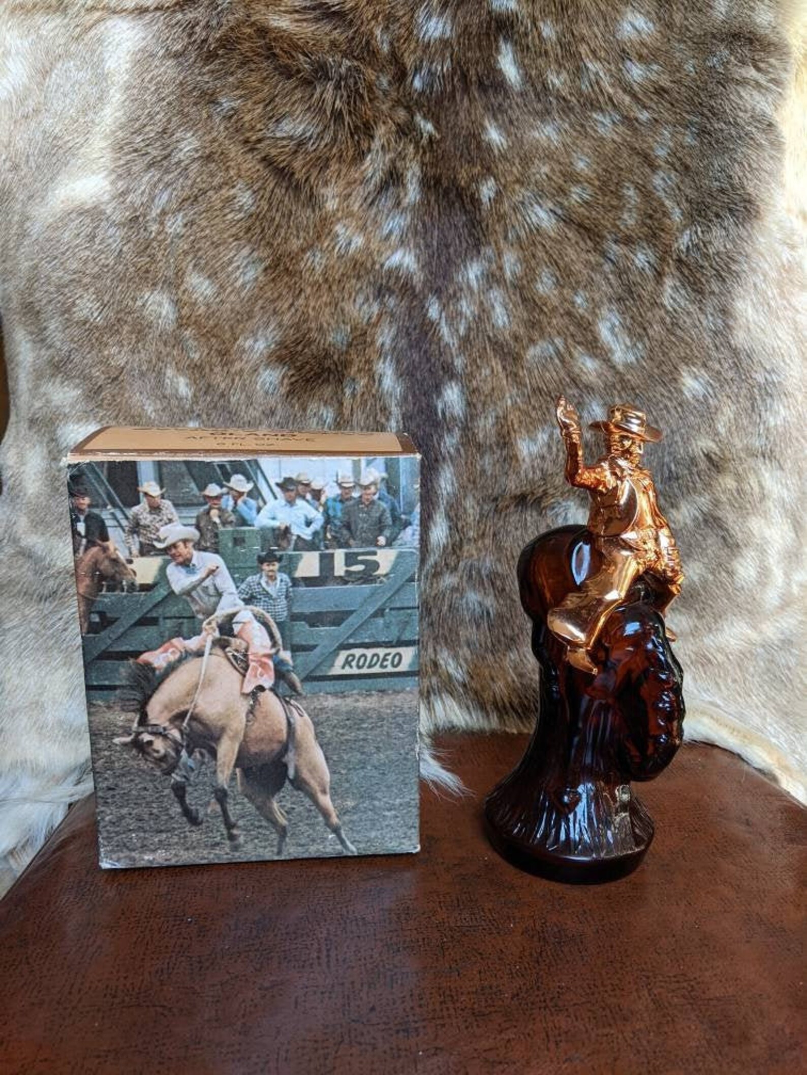 Vintage 1970s Avon Rodeo Cowboy Aftershave Bottle and Box Etsy