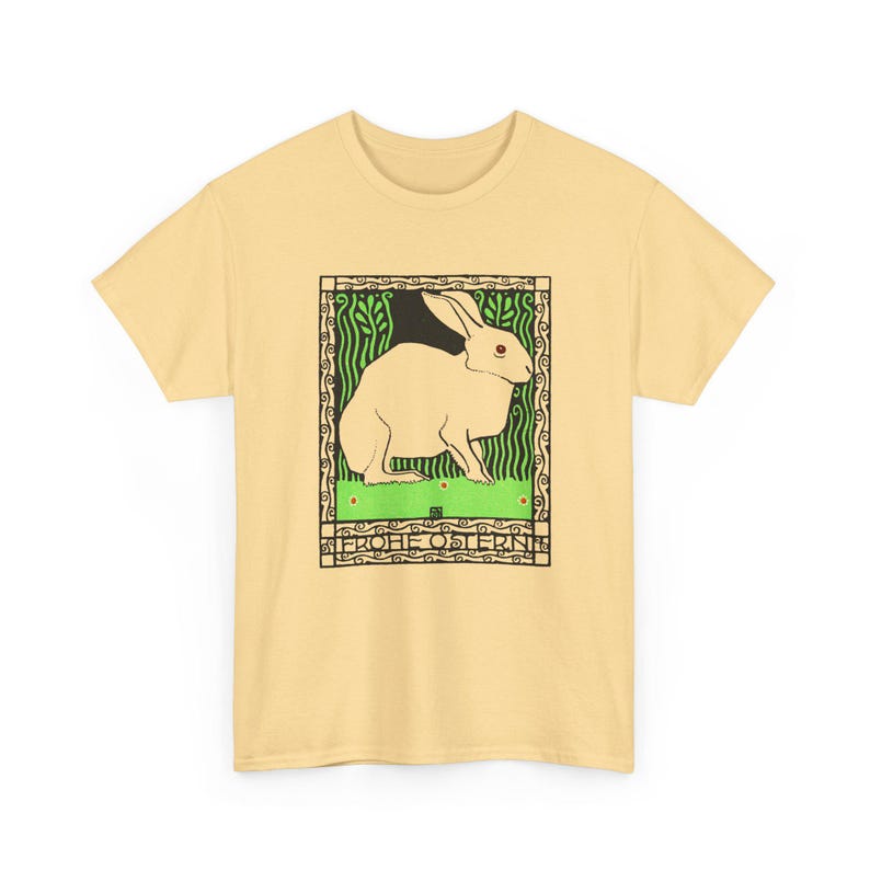 josef von diveky happy easter (frohe ostern) color lithograph bunny 1909 graphic tshirt Yellow Haze