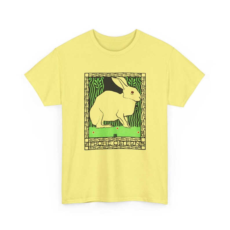 josef von diveky happy easter (frohe ostern) color lithograph bunny 1909 graphic tshirt Cornsilk