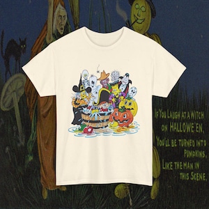 Camiseta con personaje de Halloween de dibujos animados gráficos vintage