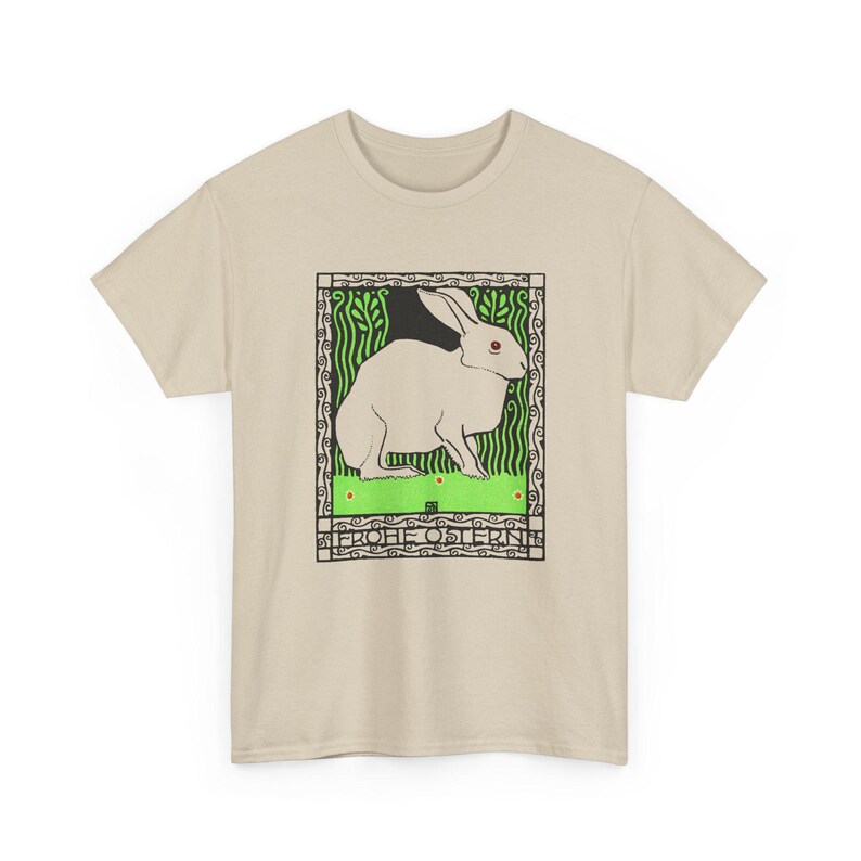 josef von diveky happy easter (frohe ostern) color lithograph bunny 1909 graphic tshirt Sand