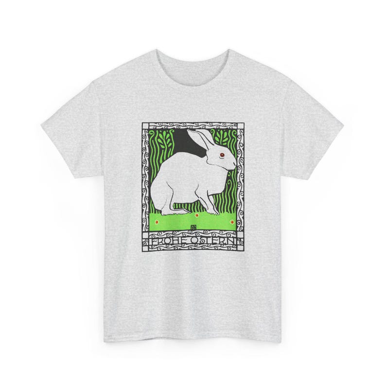 josef von diveky happy easter (frohe ostern) color lithograph bunny 1909 graphic tshirt Ash