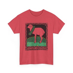 josef von diveky happy easter (frohe ostern) color lithograph lamb 1909 graphic tshirt Heather Red