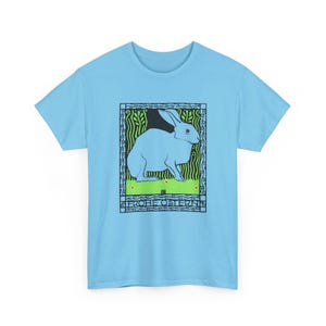 josef von diveky happy easter (frohe ostern) color lithograph bunny 1909 graphic tshirt Sky