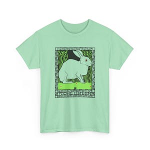josef von diveky happy easter (frohe ostern) color lithograph bunny 1909 graphic tshirt Mint Green