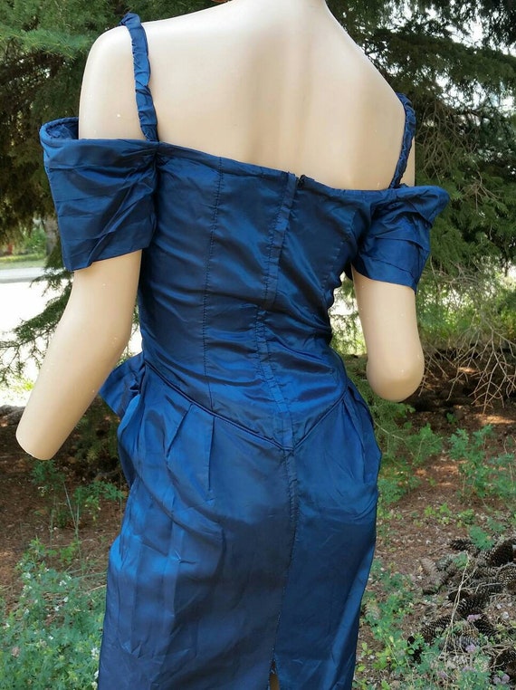 navy blue taffeta dress