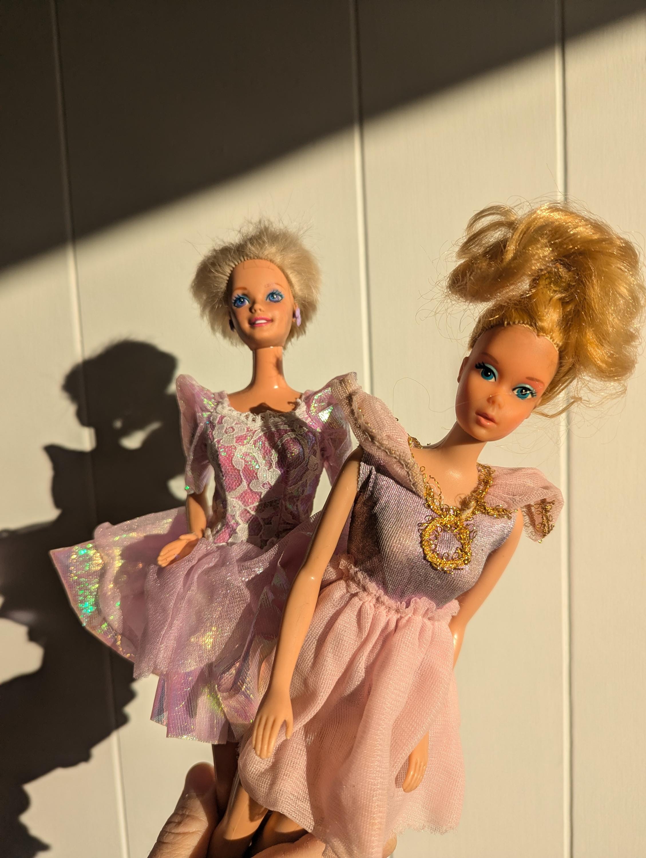 Two Barbie Dolls Gift Giving Barbie 1988 Number 1205 and Ballerina