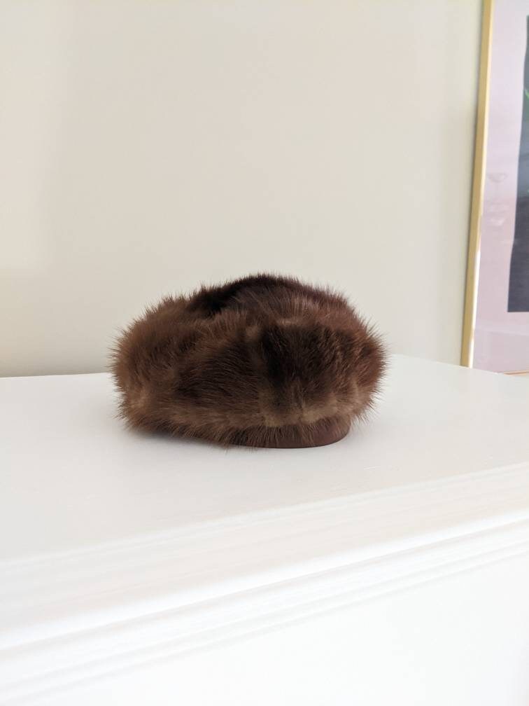 Vintage 1950s Fox Fur Hat Brown Fur Hat Cute Vintage 50s 