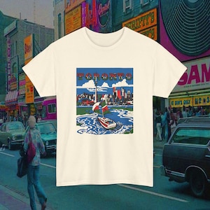 vintage 1980s toronto souvenir graphic on a new tshirt