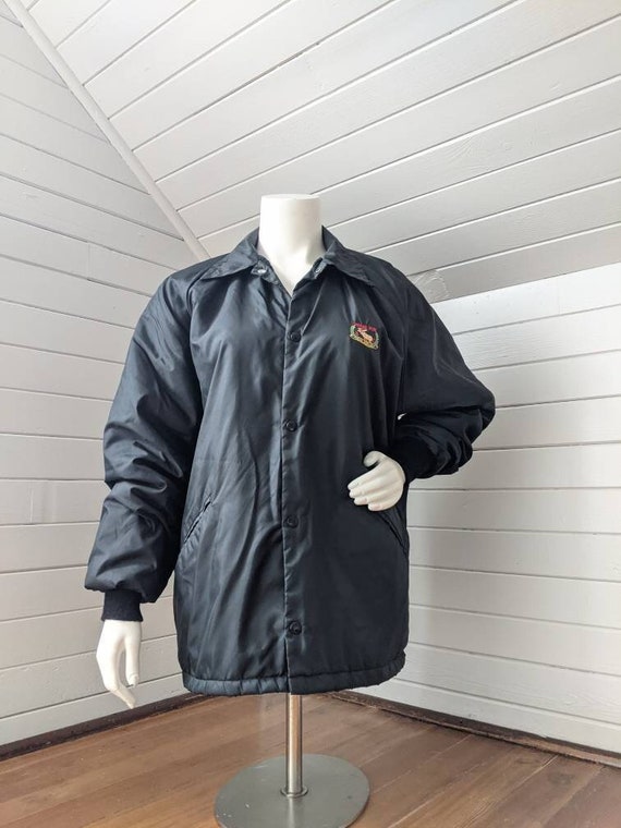 Black button top up windbreaker