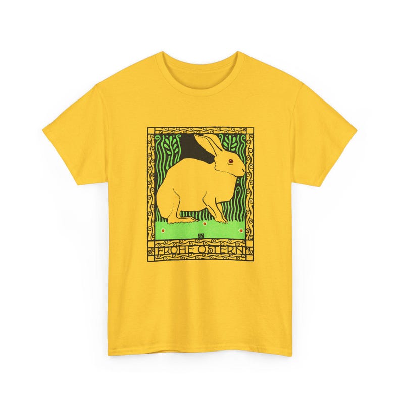 josef von diveky happy easter (frohe ostern) color lithograph bunny 1909 graphic tshirt Daisy