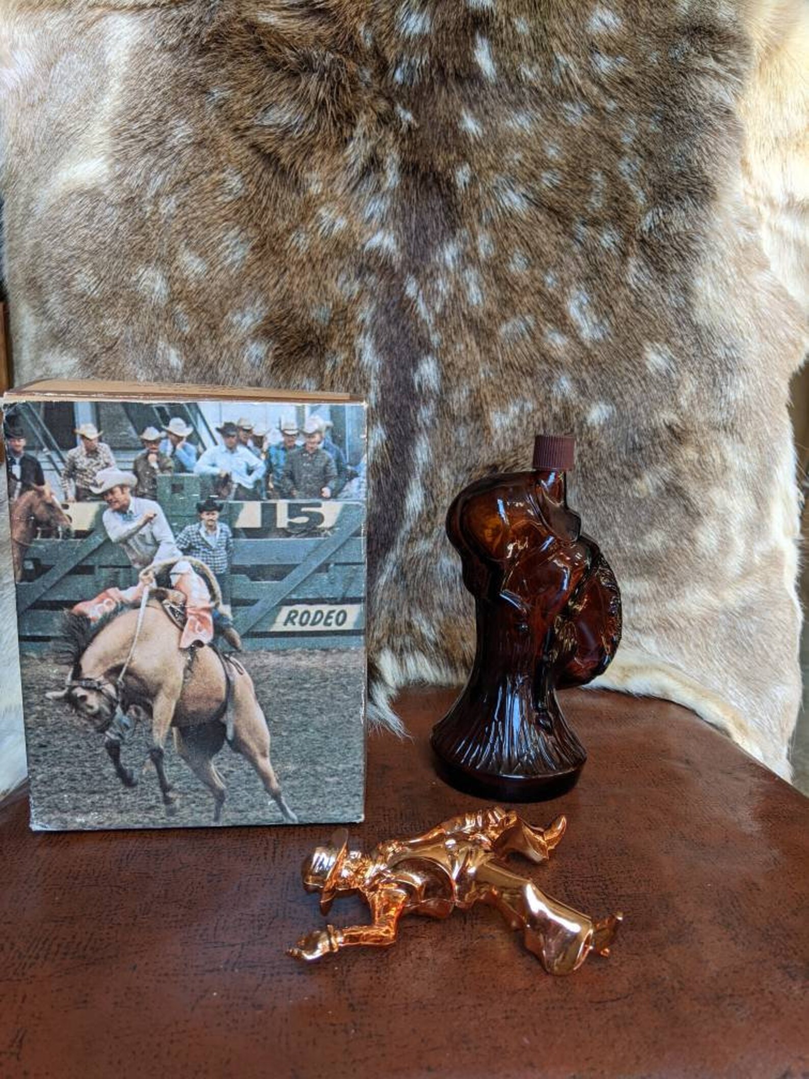 Vintage 1970s Avon Rodeo Cowboy Aftershave Bottle and Box Etsy