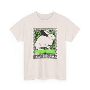josef von diveky happy easter (frohe ostern) color lithograph bunny 1909 graphic tshirt Ice Grey