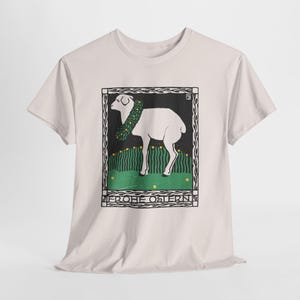 josef von diveky happy easter (frohe ostern) color lithograph lamb 1909 graphic tshirt image 1