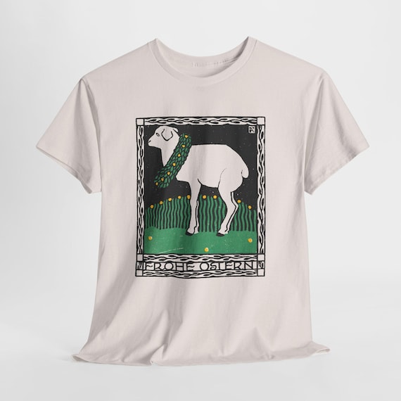 josef von diveky happy easter (frohe ostern) color lithograph lamb 1909 graphic tshirt