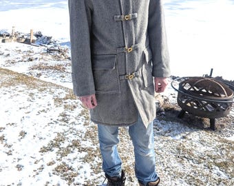 Vintage 1950s Eaton's of Canada the Mountie Coat Grey Wool Duffel