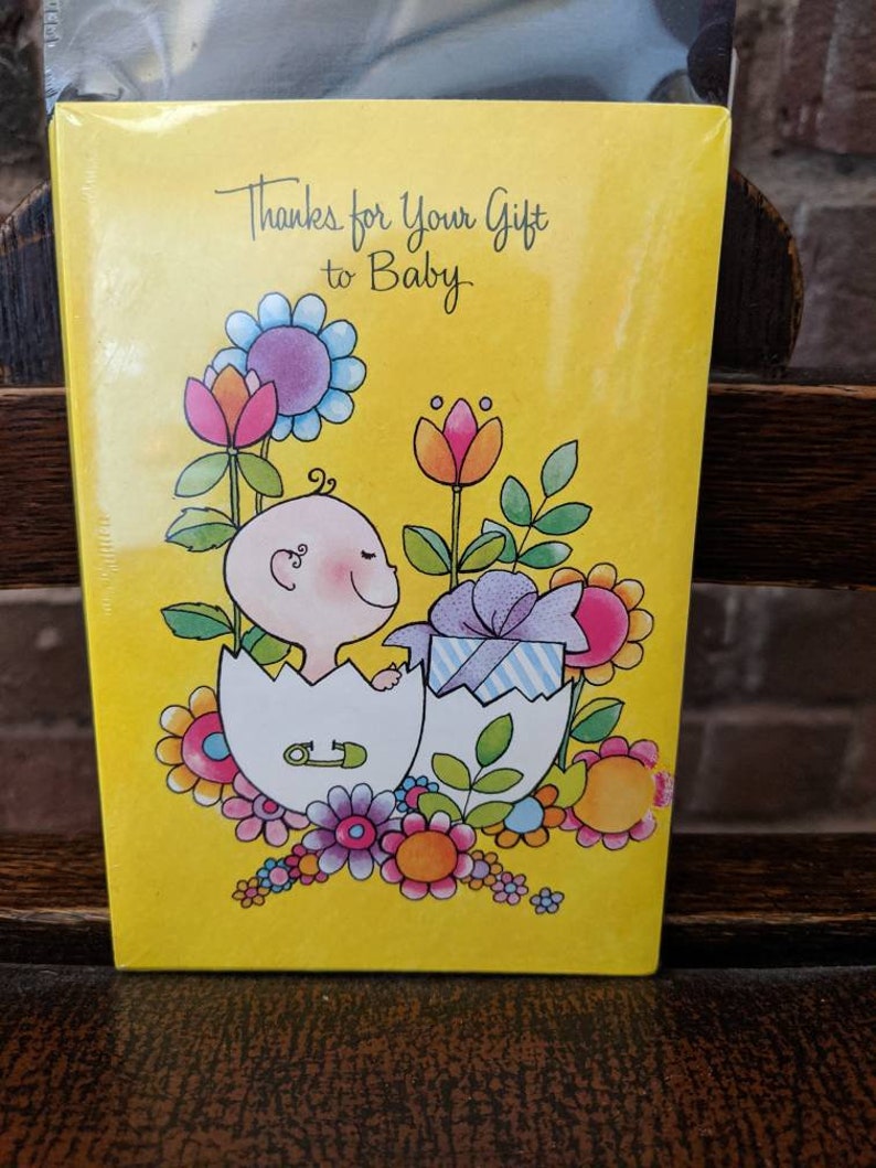 Vintage 1980s 80s Thank You Card Baby Shower Made in