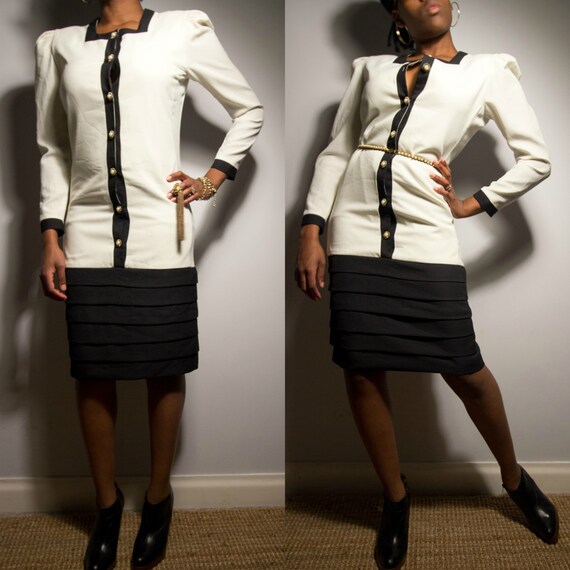 90s clothing, drop waist dress, work dress, shift