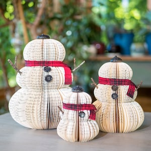 Snowman Christmas Decor Book Themed Holiday Decor Book Exchange Gift