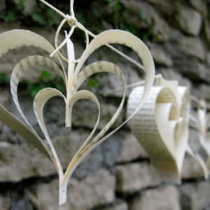 Paper Heart Garland-10ft-Wedding Decor-Valentine Decor-Valentine Heart Garland-Book Theme Baby Shower-Literary Wedding-Baby Shower Decor