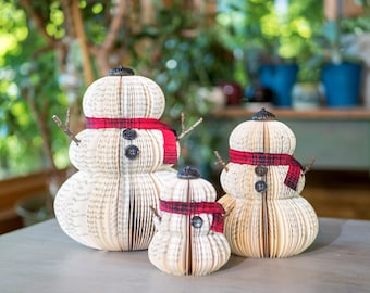 Book Snowman-Christmas Decor-Holiday Decor-Christmas Decoration-Christmas Gifts-Book Exchange-Winter Decor-Teacher Gift-Gift for Mom