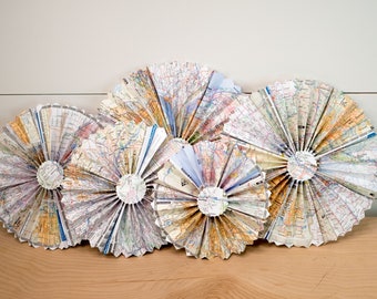 Map Travel Decor Paper Rosettes Adventure Theme Party Decor for Baby Shower