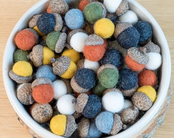 Fall Felt Acorns: Thanksgiving Table Decor, Bowl Fillers