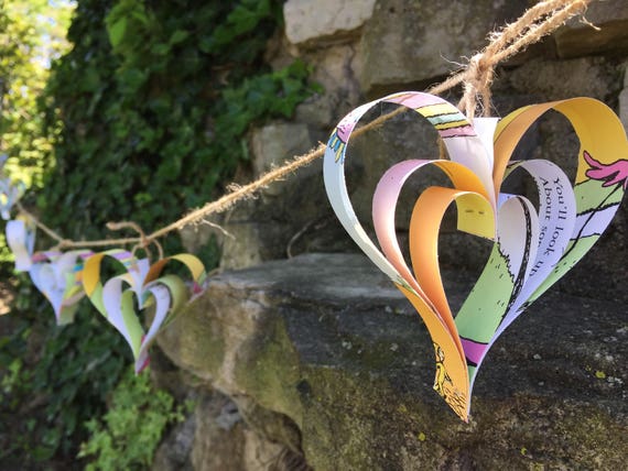 Oh The Places You Ll Go Paper Heart Garland 8ft Graduation Etsy
